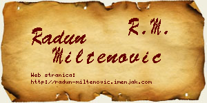 Radun Miltenović vizit kartica